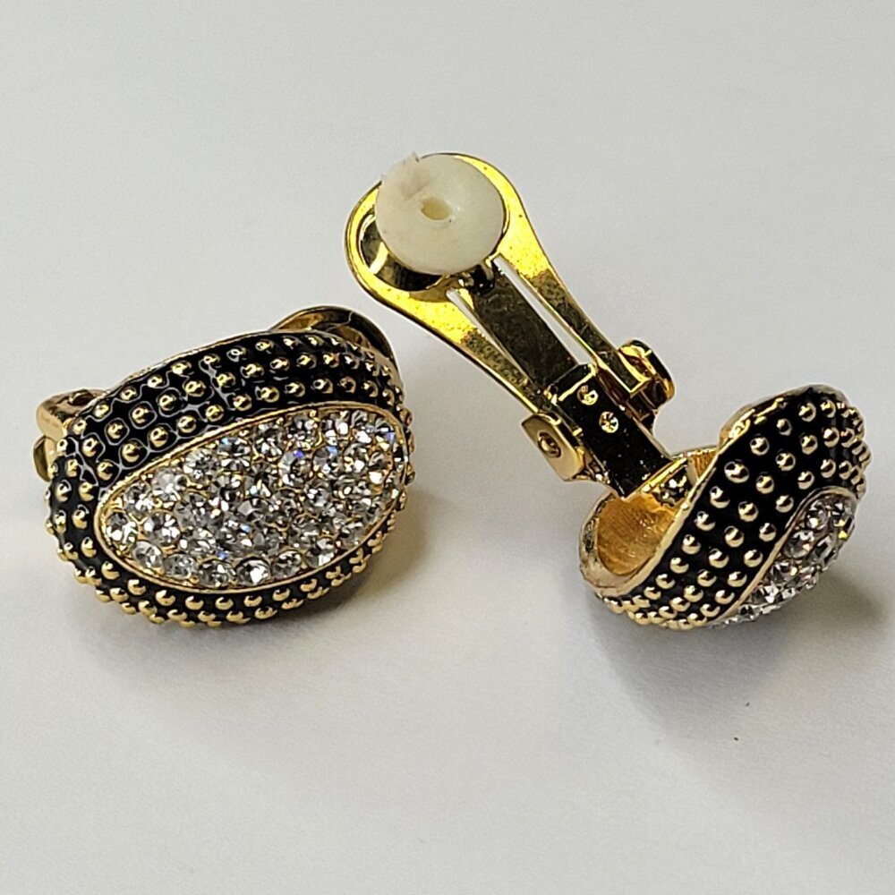 Gold Tone Clip On Earrings - Picture 3 of 7